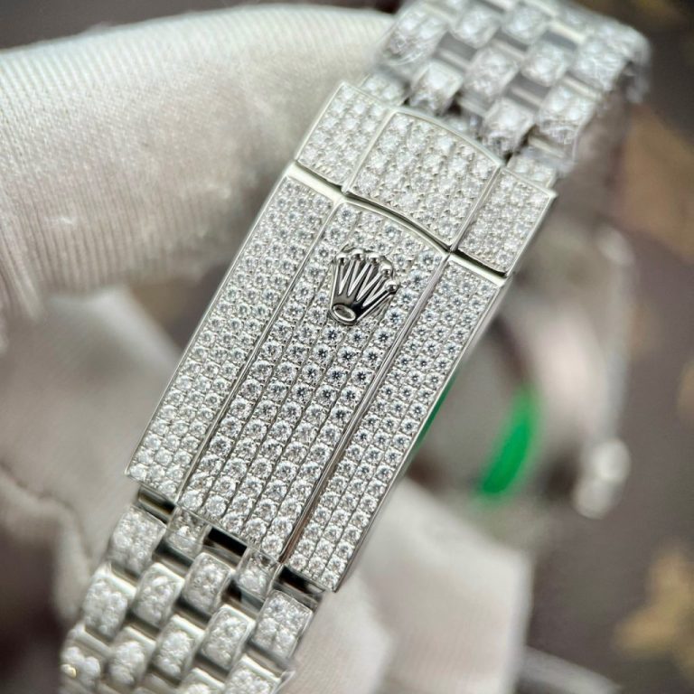 Dong Ho Rolex Dinh Full Kim Cuong Moissanite DateJust Replica 2 768x768 1