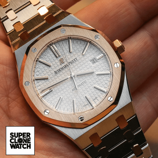 audemars piguet royal oak self winding two tone 15400SR hand