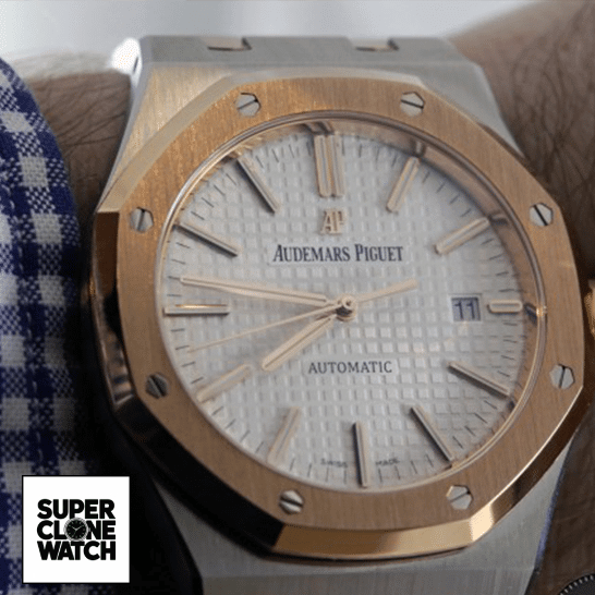audemars piguet royal oak self winding two tone 15400SR man wihte