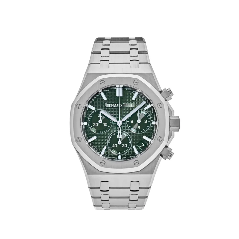 audemars piguet royal oak 26240st oo 1320st 08 selfwinding chronograph stainless steel green dial 2023 audemars piguet 40258819391732 1280x 2