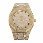 Audemars Piguet Royal Oak Selfwinding Ap160sf295 Yellow Gold Iced Out Diamond Dial Replica 1