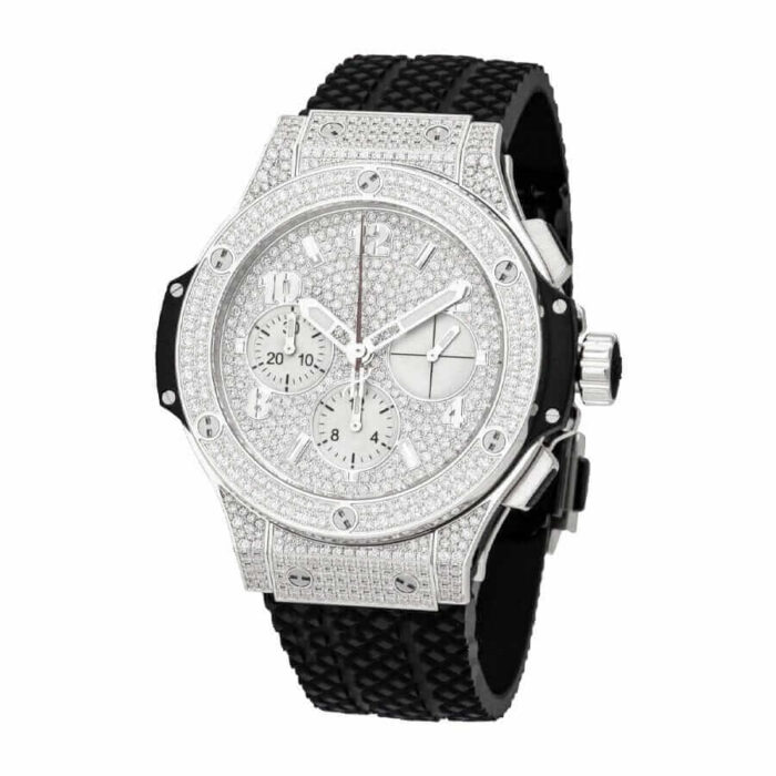 hublot classic fusion chronograph with diamond silver dial replica 1 1 1