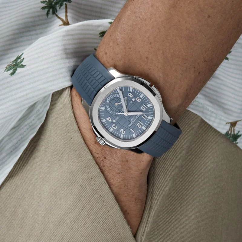 patek philippe aquanaut 5164g 001 travel time white gold blue gray dial 2024 patek philippe 41774041661684