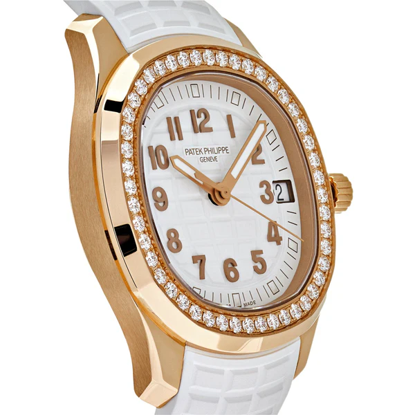 patek philippe aquanaut luce 5268 200r 001 rose gold diamond bezel white dial patek philippe