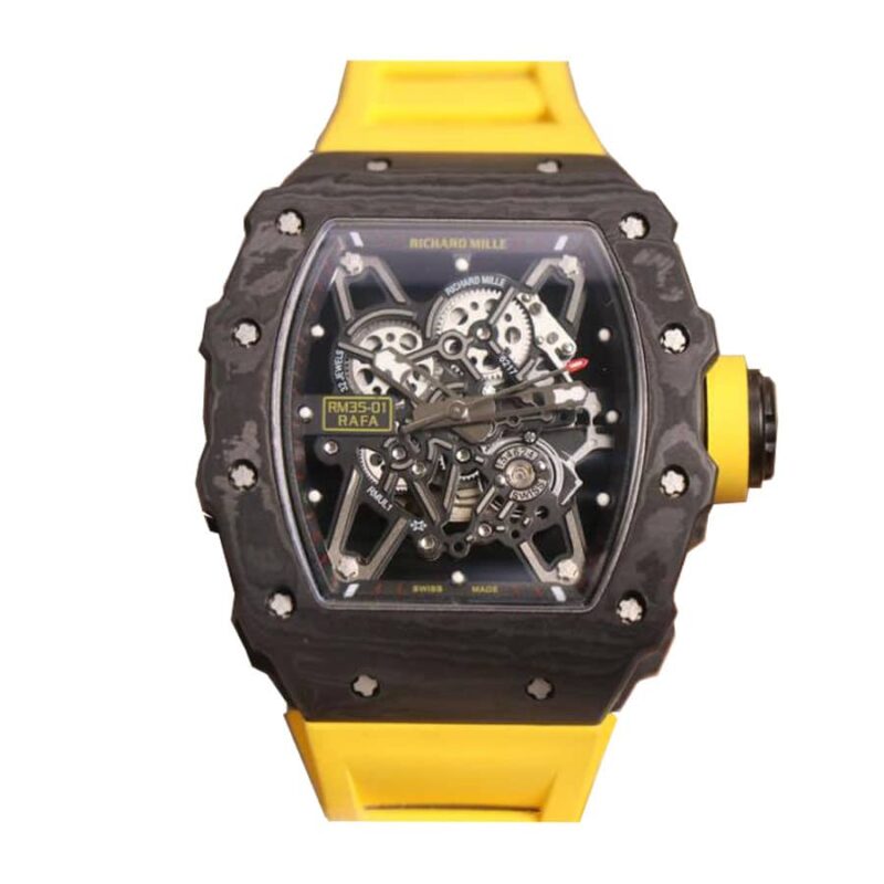 richard mille rm35 01 rafa kv v2 carbon skeleton dial replica 1