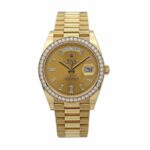 Rolex Day Date 228348rbr Kw Yellow Gold Diamonds Champagne Dial Replica