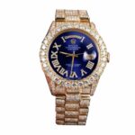 Rolex Day Date Yellow Gold Iced Out Diamond Roman Dial 18038 Replica 2 1
