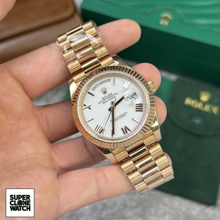 Dong Ho Rolex Day Date 228235 Rose Gold Rep 11 Mat Trang V2 GM Factory 40mm 1 768x768 1