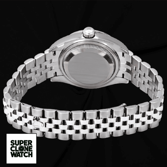 rolex datejust 279384RBR white gold automatic dark grey diamond dial jubilee replica back
