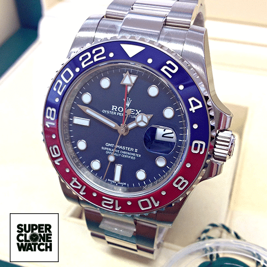 rolex gmt master II blue dial amp redblue 116719BLRO man dial 1
