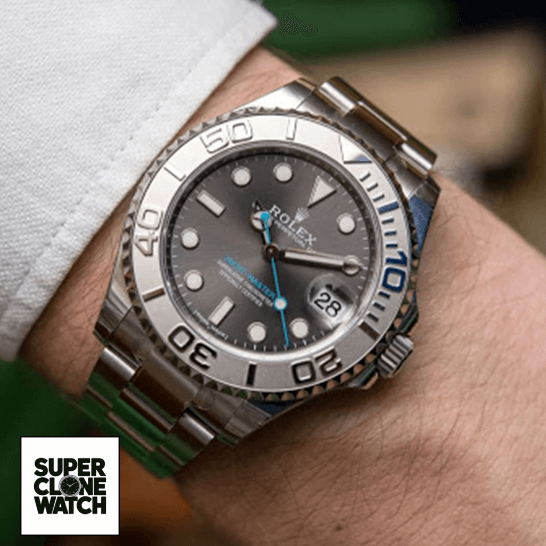 rolex yacht master 268622 steel platinum automatic grey rhodium dial replica man unitedluxurynet 2
