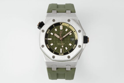 Royal Oak Offshore Diver 15720 SS APSF 1:1 Best Edition Green Dial on Green Rubber Strap