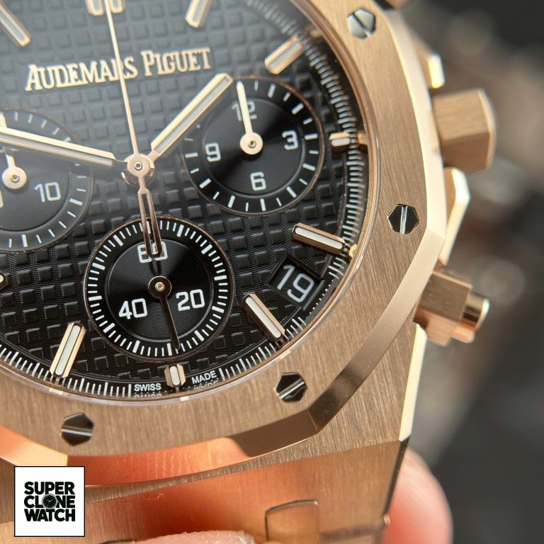 Dong Ho Audemars Piguet Royal Oak 26240 Replica 11 Mau Vang Hong Mat Den APS 41mm 3 768x768 2