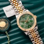 Dong Ho Nu Rolex Boc Vang Datejust Mat So Xanh Olive Hoa La GM 31mm 4 768x512 1