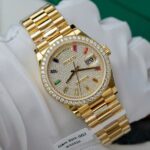 Dong Ho Rolex Che Tac Day Date Boc Vang 18K Do Kim Cuong Moissanite GMF 36mm 4 768x800 1