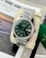 Dong Ho Rolex DateJust Mat Xanh La Cay Che Tac Vien Dinh Kim Cuong Nhan Tao 41mm 3 768x768 1