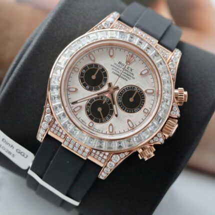 Daytona 40mm Best Super Clone 18K Gold Wrapped + Moissanite Baguette Diamonds