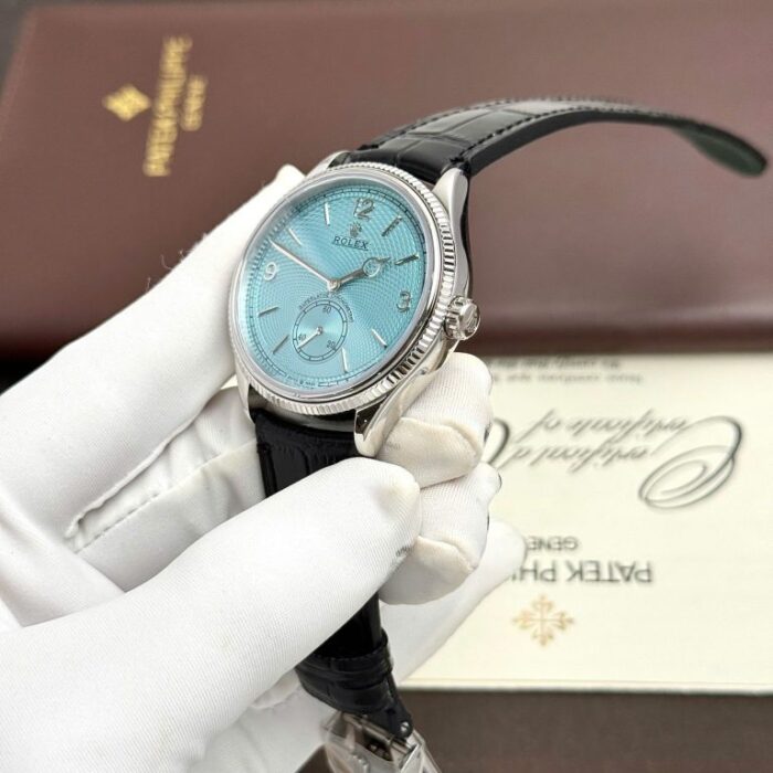 Dong Ho Rolex Perpetual 1908 Fake Cao Cap Mat Tiffany Day Da Den 39mm 4 768x768 1