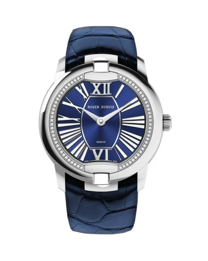 Roger Dubuis Velvet 36mm White Gold Blue Leather Strap