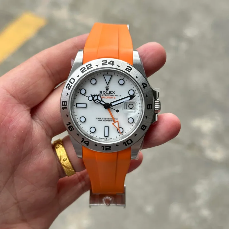 clean explorer ii white dial rubber strap v0 24fv2gc1qejd1