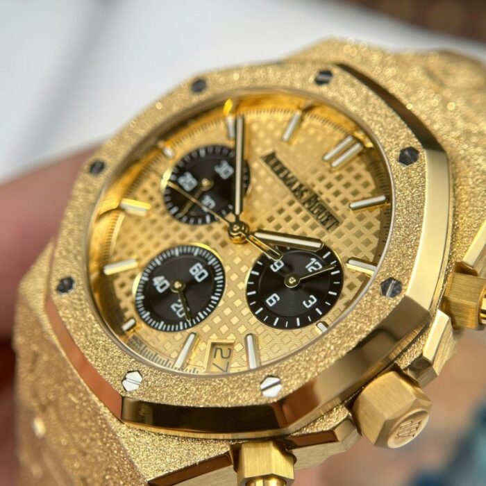 Dong Ho Audemars Piguet Che Tac Royal Oak Chronograph Frosted Gold 26240 Mat Vang Xuong APS 41mm 5 768x768 1