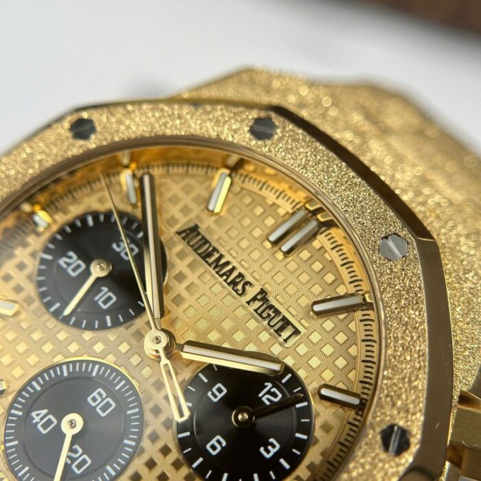 Dong Ho Audemars Piguet Che Tac Royal Oak Chronograph Frosted Gold 26240 Mat Vang Xuong APS 41mm 8 768x768 1