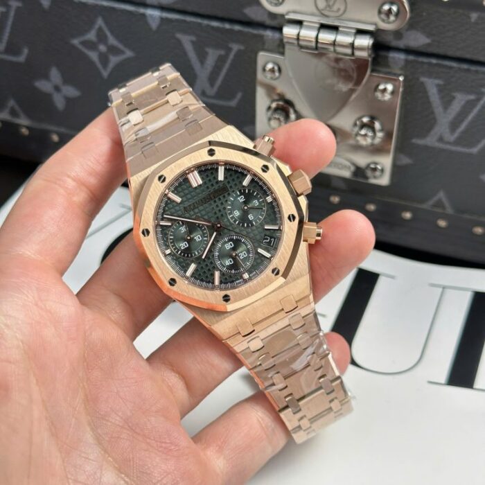 Dong Ho Audemars Piguet Royal Oak 26240 Ma Vang Hong Rep 11 Mat Xanh La Cay APS 41mm 1 768x768 1