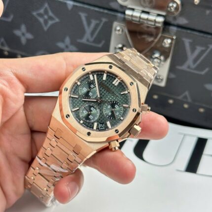 Dong Ho Audemars Piguet Royal Oak 26240 Ma Vang Hong Rep 11 Mat Xanh La Cay APS 41mm 3 768x768 1
