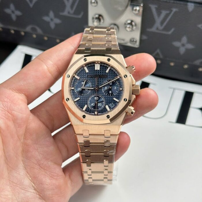 Dong Ho Audemars Piguet Royal Oak 26240 Replica 11 Mau Vang Hong Mat Xanh Blue APS 41mm 6 768x768 1